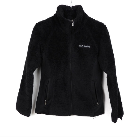 black fuzzy columbia jacket